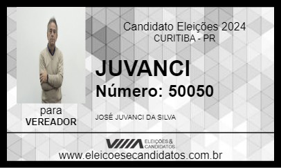 Candidato JUVANCI 2024 - CURITIBA - Eleições