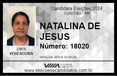 Candidato NATALINA DE JESUS 2024 - CURITIBA - Eleições