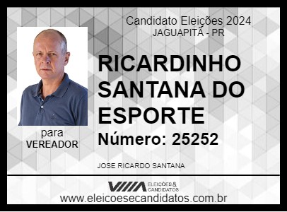 Candidato RICARDINHO SANTANA DO ESPORTE 2024 - JAGUAPITÃ - Eleições