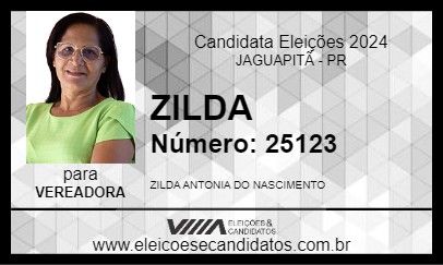 Candidato ZILDA 2024 - JAGUAPITÃ - Eleições