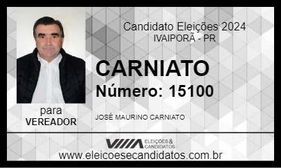 Candidato CARNIATO 2024 - IVAIPORÃ - Eleições