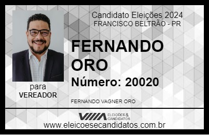 Candidato FERNANDO ORO 2024 - FRANCISCO BELTRÃO - Eleições