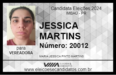 Candidato JESSICA MARTINS 2024 - IMBAÚ - Eleições