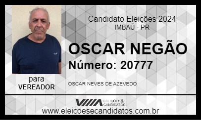 Candidato OSCAR NEGÃO 2024 - IMBAÚ - Eleições