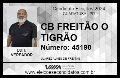 Candidato CB FREITÃO O TIGRÃO 2024 - GUARATUBA - Eleições