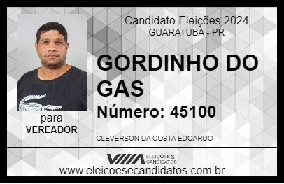 Candidato GORDINHO DO GAS 2024 - GUARATUBA - Eleições