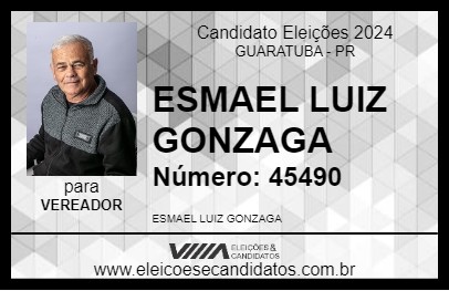 Candidato ESMAEL LUIZ GONZAGA 2024 - GUARATUBA - Eleições