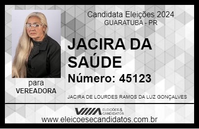 Candidato JACIRA DA SAÚDE 2024 - GUARATUBA - Eleições