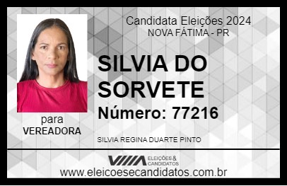 Candidato SILVIA DO SORVETE 2024 - NOVA FÁTIMA - Eleições