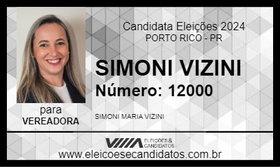 Candidato SIMONI VIZINI 2024 - PORTO RICO - Eleições