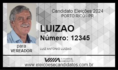 Candidato LUIZAO 2024 - PORTO RICO - Eleições