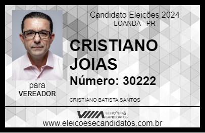 Candidato CRISTIANO JOIAS 2024 - LOANDA - Eleições