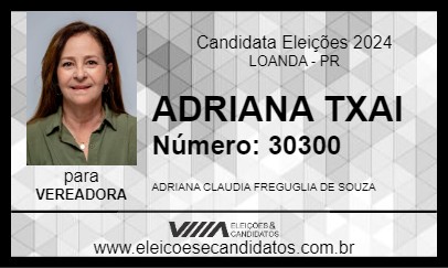 Candidato ADRIANA TXAI 2024 - LOANDA - Eleições