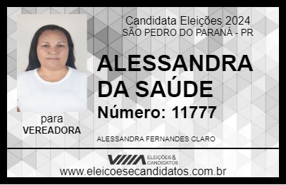 Candidato ALESSANDRA DA SAÚDE 2024 - SÃO PEDRO DO PARANÁ - Eleições