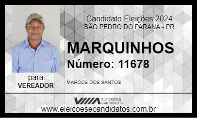 Candidato MARQUINHOS 2024 - SÃO PEDRO DO PARANÁ - Eleições