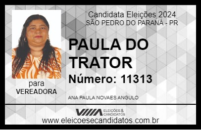 Candidato PAULA DA CRECHE 2024 - SÃO PEDRO DO PARANÁ - Eleições