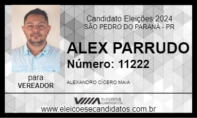 Candidato ALEX PARRUDO 2024 - SÃO PEDRO DO PARANÁ - Eleições