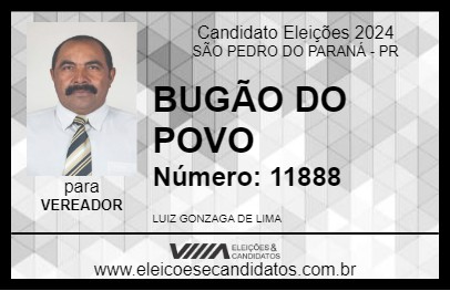 Candidato BUGÃO DO POVO 2024 - SÃO PEDRO DO PARANÁ - Eleições