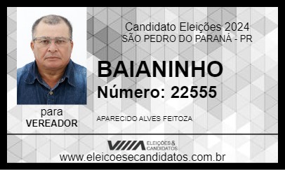 Candidato BAIANINHO 2024 - SÃO PEDRO DO PARANÁ - Eleições