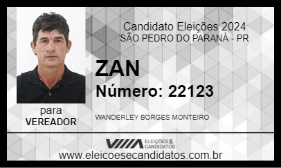 Candidato ZAN 2024 - SÃO PEDRO DO PARANÁ - Eleições