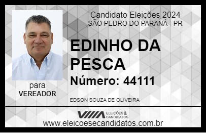 Candidato EDINHO DA PESCA 2024 - SÃO PEDRO DO PARANÁ - Eleições