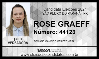 Candidato ROSE GRAEFF 2024 - SÃO PEDRO DO PARANÁ - Eleições