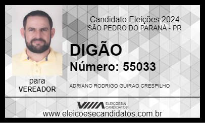 Candidato DIGÃO 2024 - SÃO PEDRO DO PARANÁ - Eleições