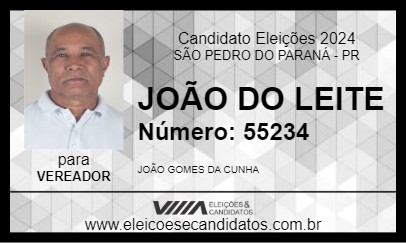 Candidato JOÃO DO LEITE 2024 - SÃO PEDRO DO PARANÁ - Eleições