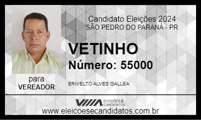 Candidato VETINHO 2024 - SÃO PEDRO DO PARANÁ - Eleições