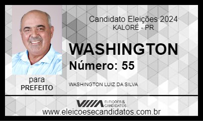 Candidato WASHINGTON 2024 - KALORÉ - Eleições