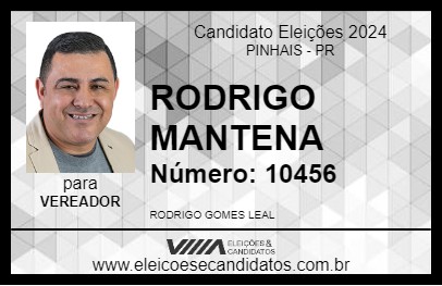 Candidato RODRIGO MANTENA 2024 - PINHAIS - Eleições