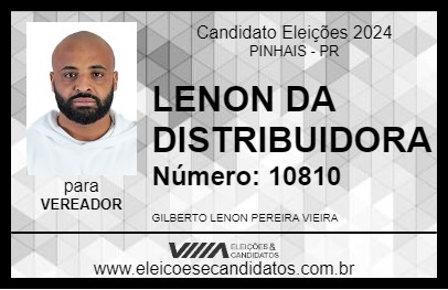 Candidato LENON DA DISTRIBUIDORA 2024 - PINHAIS - Eleições