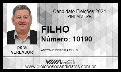 Candidato FILHO 2024 - PINHAIS - Eleições