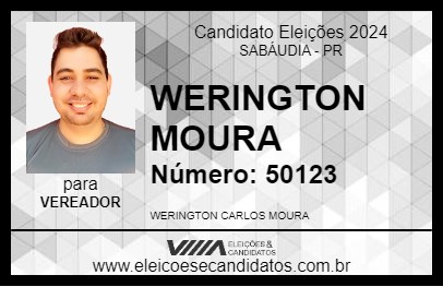 Candidato WERINGTON MOURA 2024 - SABÁUDIA - Eleições