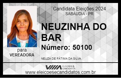 Candidato NEUZINHA DO BAR 2024 - SABÁUDIA - Eleições