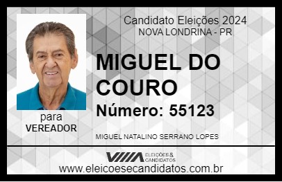 Candidato MIGUEL DO COURO 2024 - NOVA LONDRINA - Eleições