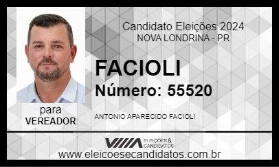 Candidato FACIOLI 2024 - NOVA LONDRINA - Eleições