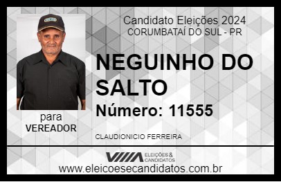 Candidato NEGUINHO DO SALTO 2024 - CORUMBATAÍ DO SUL - Eleições