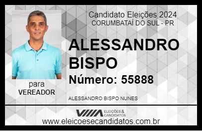 Candidato ALESSANDRO BISPO 2024 - CORUMBATAÍ DO SUL - Eleições