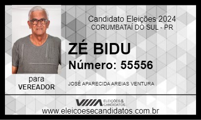 Candidato ZÉ BIDU 2024 - CORUMBATAÍ DO SUL - Eleições