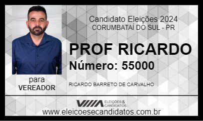 Candidato PROF RICARDO 2024 - CORUMBATAÍ DO SUL - Eleições