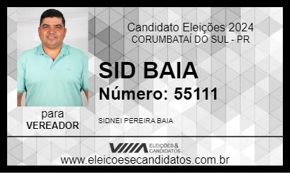 Candidato SID BAIA 2024 - CORUMBATAÍ DO SUL - Eleições