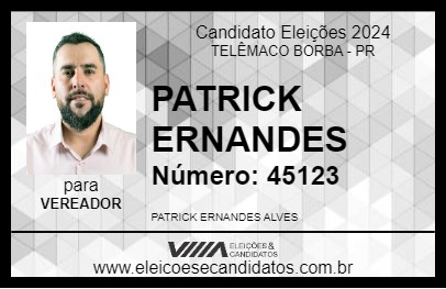 Candidato PATRICK ERNANDES 2024 - TELÊMACO BORBA - Eleições