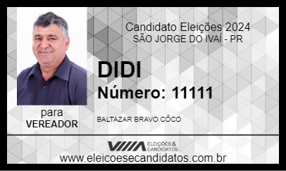 Candidato DIDI 2024 - SÃO JORGE DO IVAÍ - Eleições