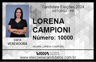 Candidato LORENA CAMPIONI 2024 - ASTORGA - Eleições