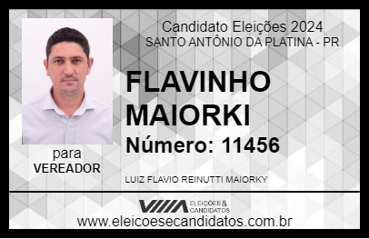 Candidato FLAVINHO MAIORKY 2024 - SANTO ANTÔNIO DA PLATINA - Eleições