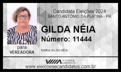 Candidato GILDA NÉIA 2024 - SANTO ANTÔNIO DA PLATINA - Eleições