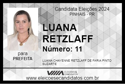 Candidato LUANA RETZLAFF 2024 - PINHAIS - Eleições