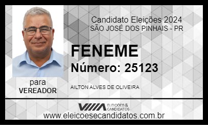 Candidato FENEME 2024 - SÃO JOSÉ DOS PINHAIS - Eleições