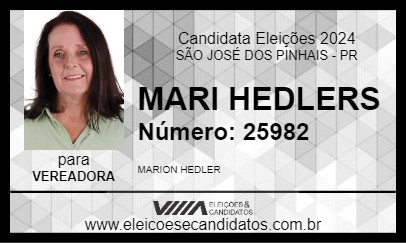 Candidato MARI HEDLERS 2024 - SÃO JOSÉ DOS PINHAIS - Eleições